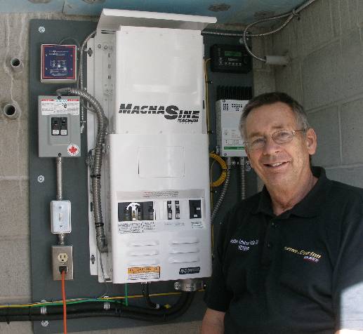 Magnum inverter with DC-AC panel below